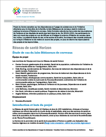 Réseau de santé Horizon : étude de cas du labo Bâtisseurs de cerveaux