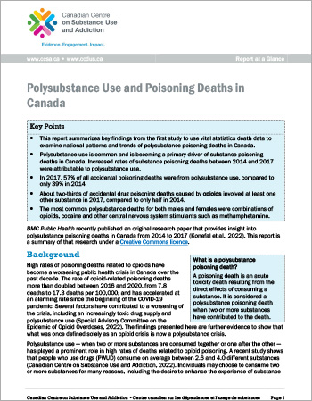 Polysubstance Use and Poisoning Deaths in Canada (Report at a Glance)