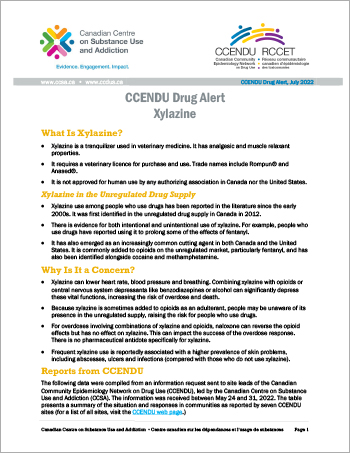 Xylazine (CCENDU Drug Alert)