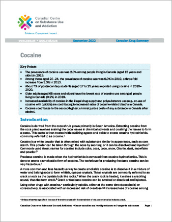 Canadian Drug Summary Cocaine 2022