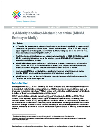 MDMA Ecstasy Drug Summary 2022