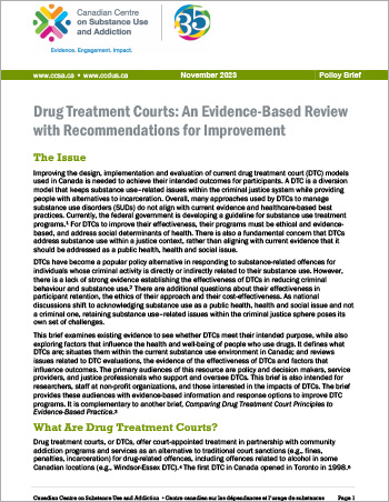 Drug Treatment Courts: An Evidence-Based Review with Recommendations for Improvement