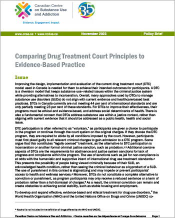 Comparing Drug Treatment Court Principles to Evidence-Based Practice