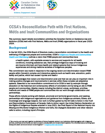 CCSA’s Reconciliation Path with First Nations, Métis and Inuit Communities and Organizations