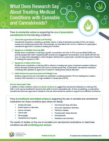What does research say about treating medical conditions with cannabis and cannabinoids?