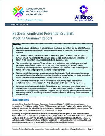 National Family and Prevention Summit Report