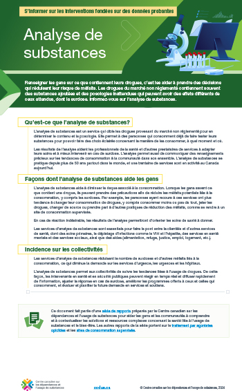 Affiche sur l’analyse de substances