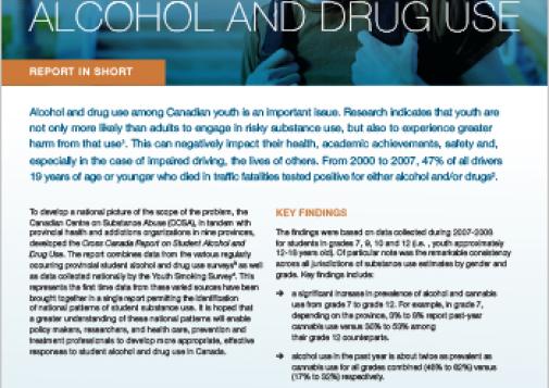 Cross-Canada Report on Student Alcohol and Drug Use (Report in Short)