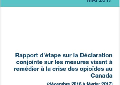 Rapport d’étape sur la Déclaration conjointe sur les mesures visant à remédier à la crise des opioïdes au Canada (mai 2017)