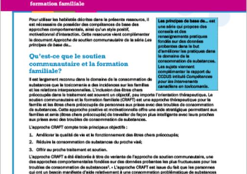 Approche de soutien communautaire et thérapie familiale (Série Les principes de base de…)