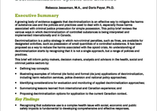 Decriminalization: Options and Evidence (Policy Brief)