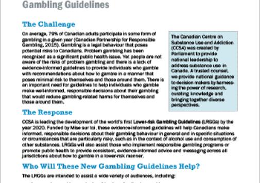 Developing Canada’s First National Lower-risk Gambling Guidelines