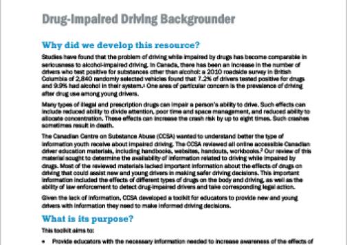 Drug-Impaired Driving Backgrounder