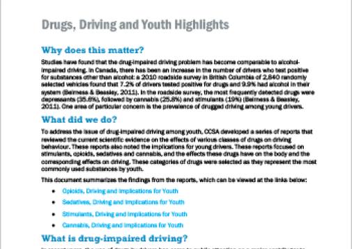 Drugs, Driving and Youth Highlights