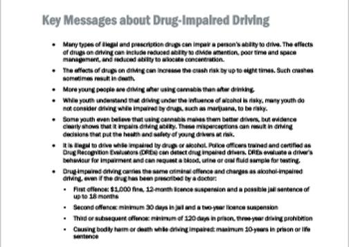 Key Messages about Drug-Impaired Driving