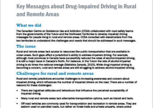 Key Messages about Drug-Impaired Driving in Rural