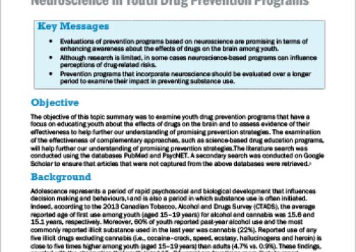 Neuroscience in Youth Drug Prevention Programs (Topic Summary)