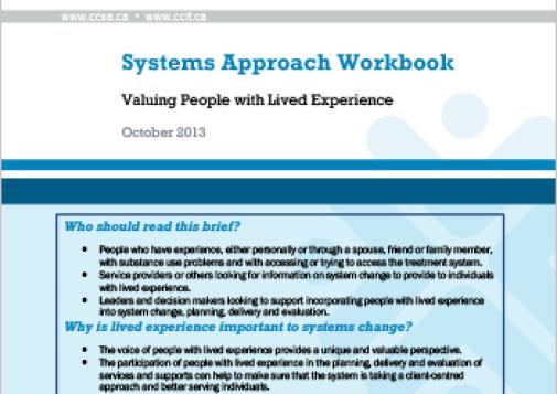 Systems Approach Workbook: Valuing People with Lived Experience