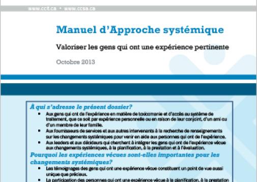 Manuel d'Approche systémique : Valoriser les gens qui ont une expérience pertinente