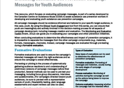 Evaluating Substance Use Prevention Campaign Messages for Youth Audiences