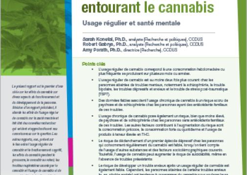 Dissiper la fumée entourant le cannabis : Usage régulier et santé mentale