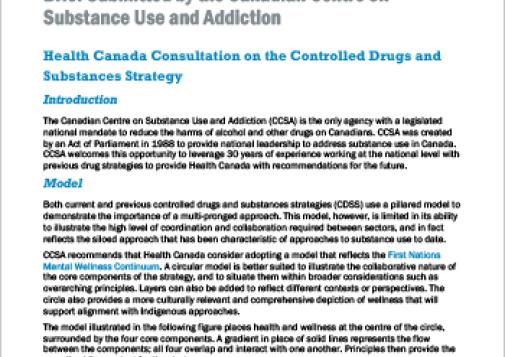 Health Canada Consultation on the Controlled Drugs and Substances Strategy