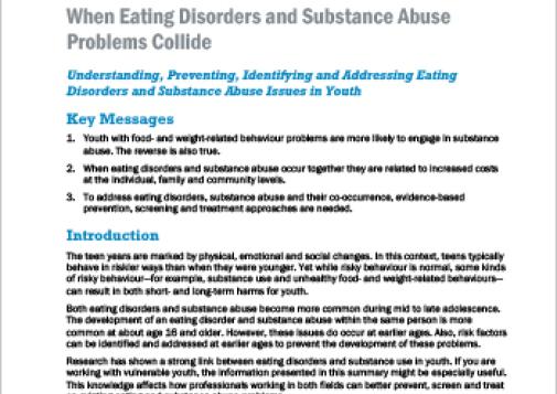 When Eating Disorders and Substance Abuse Problems Collide (Topic Summary)