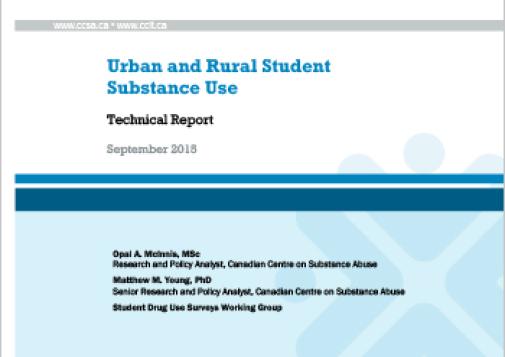 Urban and Rural Student Substance Use (Technical Report)