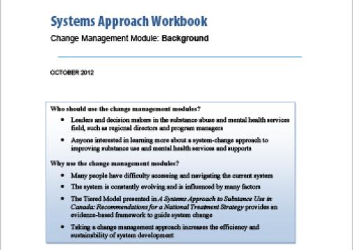 Systems Approach Workbook: Change Management Module: Background