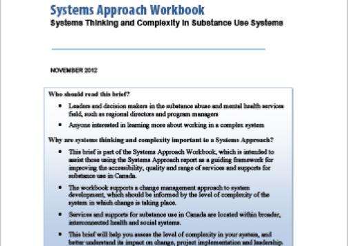 Systems Approach Workbook: Systems Thinking and Complexity in Substance Use Systems