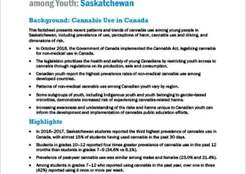 Provincial Patterns and Trends in Cannabis Use among Youth: Saskatchewan