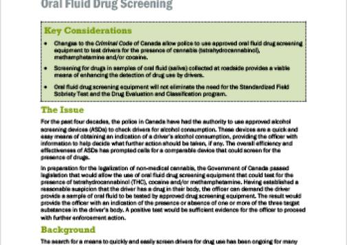 Oral Fluid Drug Screening (Policy Brief)