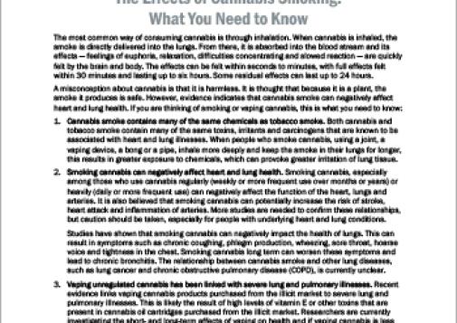 The Effects of Cannabis Smoking: What You Need to Know [report in short]