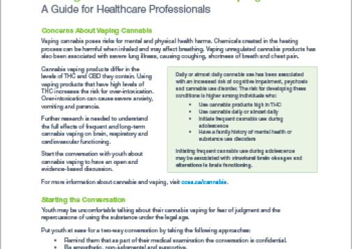 Talking to Youth About Cannabis Vaping: A Guide for Healthcare Professionals