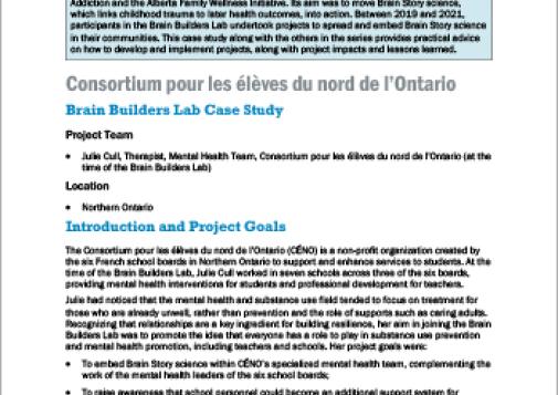 Consortium pour les élèves du nord de l’Ontario: Brain Builders Lab Case Study