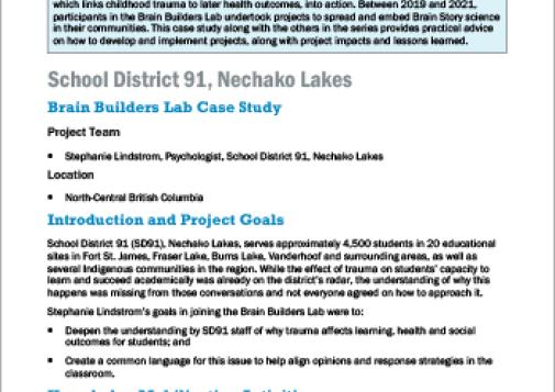 School District 91, Nechako Lakes: Brain Builders Lab Case Study