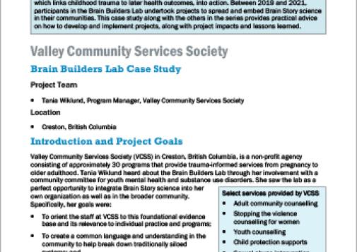 Valley Community Services Society: Brain Builders Lab Case Study