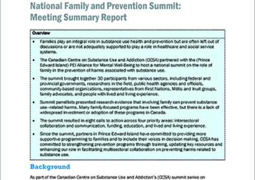 National Family and Prevention Summit Report