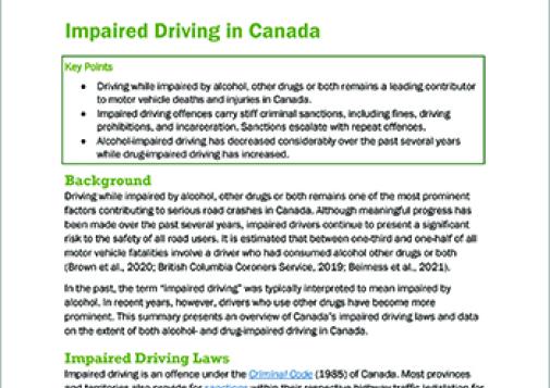 Impaired Driving in Canada