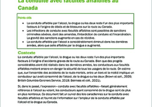 La conduite avec facultés affaiblies au Canada