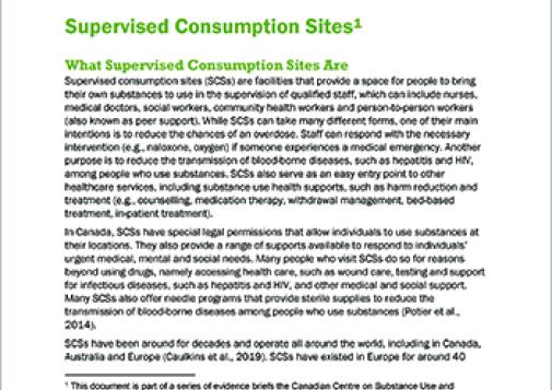 Supervised Consumption Sites