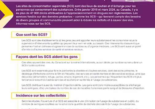 Affiche sur les sites de consommation supervisée