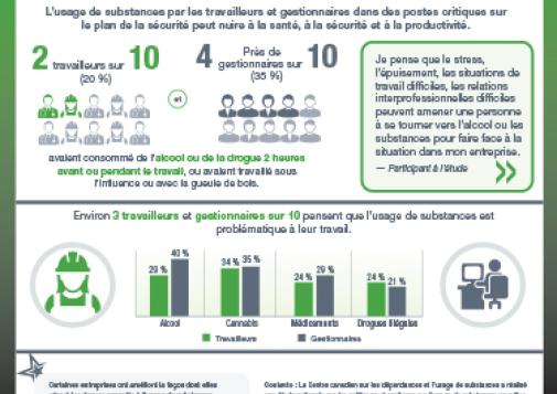 Usage de substances au travail : postes critiques sur le plan de la sécurité – consommation et perceptions