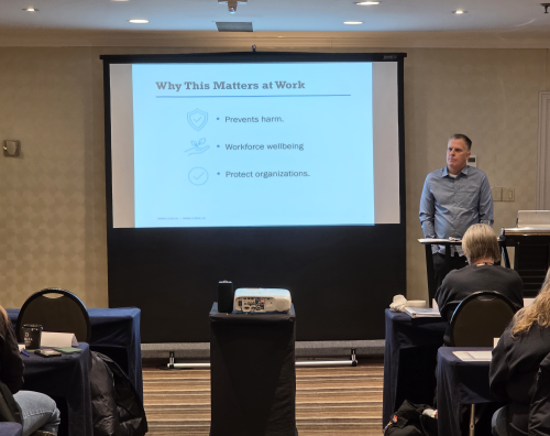 Man gives presentation at workshop