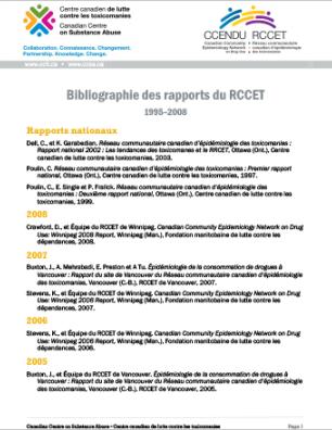 Bibliographie des rapports du RCCET, 1995-2008