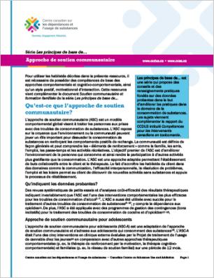 Approche de soutien communautaire (Série Les principes de base de…)