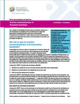 Approche de soutien communautaire et thérapie familiale (Série Les principes de base de…)