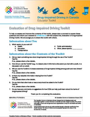 Evaluation of Drug-Impaired Driving Toolkit