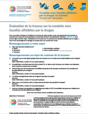 Évaluation de la trousse sur la conduite avec facultés affaiblies par la drogue