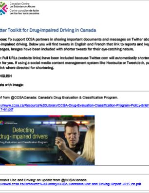 Twitter Toolkit for Drug-Impaired Driving in Canada